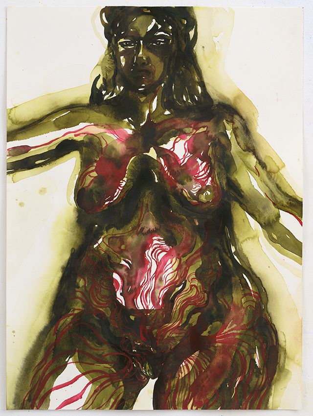 Aline Thomassen Woman Portrait Untitled Watercolour